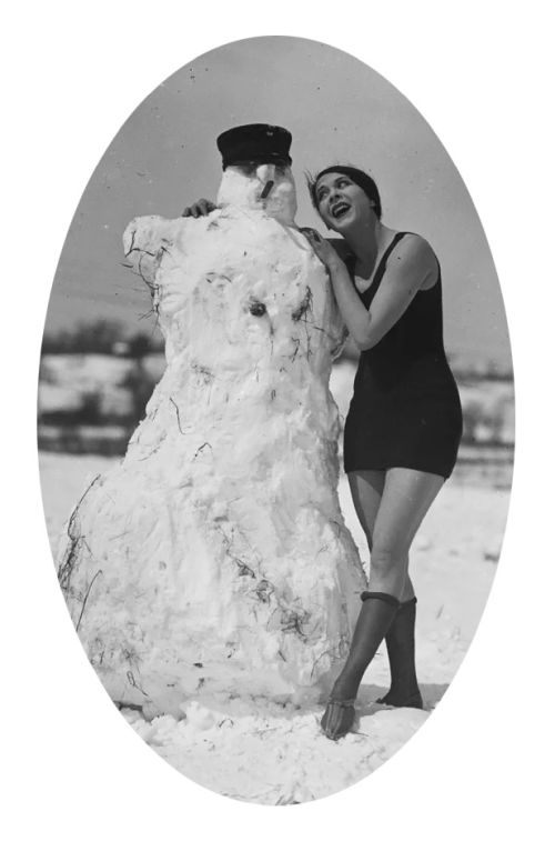 The vaudeville star Fritzi Ridgeway, showing what it takes to melt a snowman